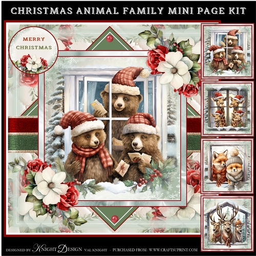 Christmas Animal Family Mini Page Kit