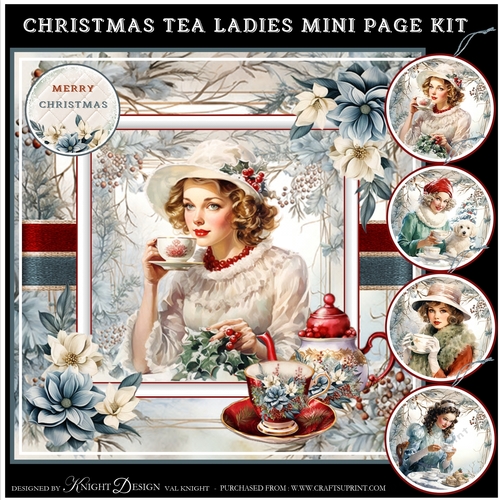 Christmas Tea Ladies Mini Page Kit