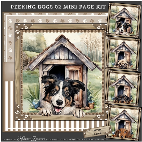 Peeking Dogs 02 Mini Page Kit 