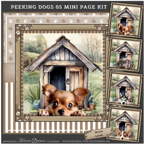 Peeking Dogs 05 Mini Page Kit