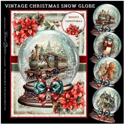 Christmas Vintage Snow Globe Mini Page Kit