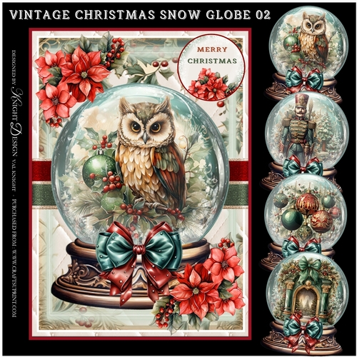 Vintage Christmas Snow Globe 02 Mini Page Kit