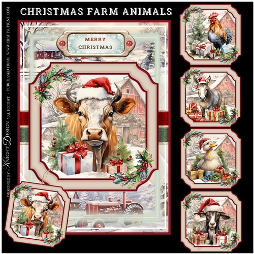 Christmas Farm Animals Mini Page Kit