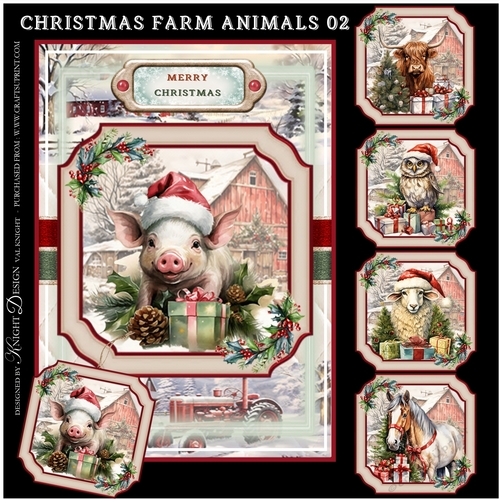 Christmas Farm Animals 02 Mini Page Kit
