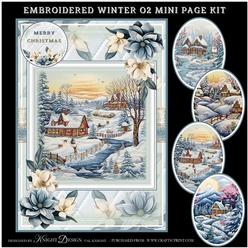 Embroidered Winter 02 Mini Page Kit