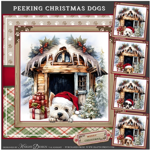 Peeking Christmas Dogs Mini Page Kit 