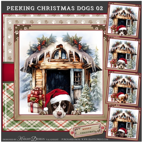Peeking Christmas Dogs 02 Mini Page Kit 