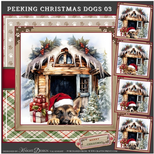 Peeking Christmas Dogs 03 Mini Page Kit 