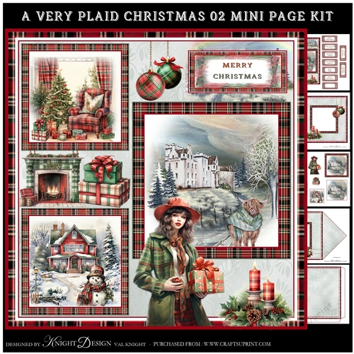 A Very Plaid Christmas 02 Mini Page Kit