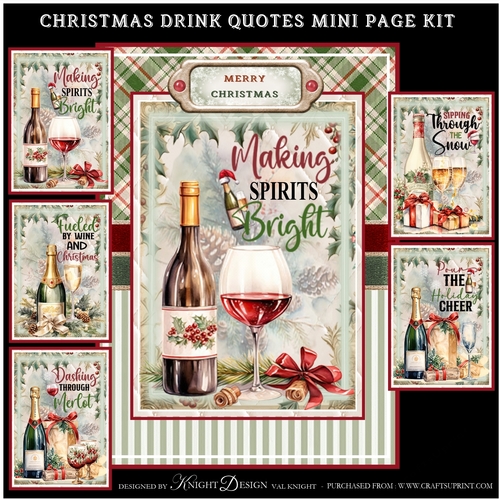Christmas Drink Quotes Mini Page Kit