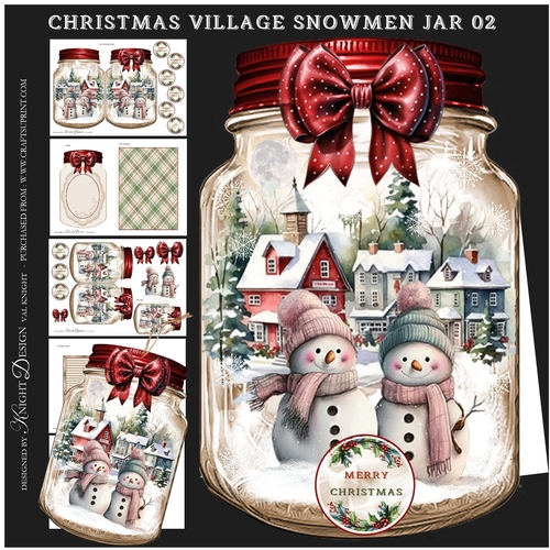 Christmas Village Snowmen Jar 02 Mini Page Kit