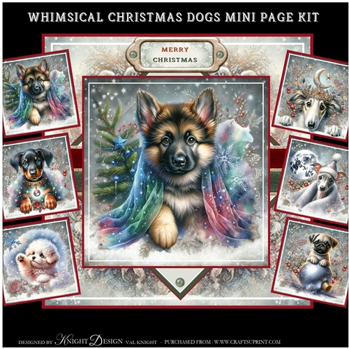 Whimsical Christmas Dogs Mini Page Kit 