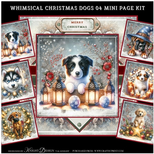 Whimsical Christmas Dogs 04 Mini Page Kit 