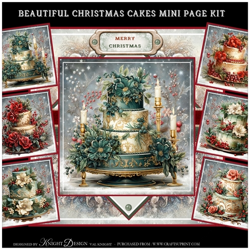 Beautiful Christmas Cakes Mini Page Kit