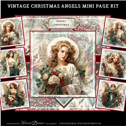 Vintage Christmas Angels Mini Page Kit