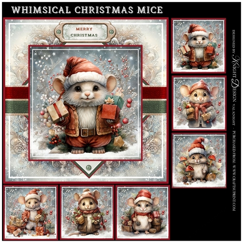Whimsical Christmas Mice Mini Page Kit