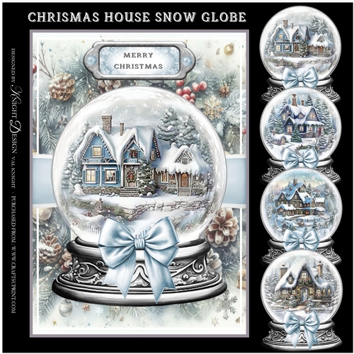 Christmas House Snow Globe Mini Page Kit