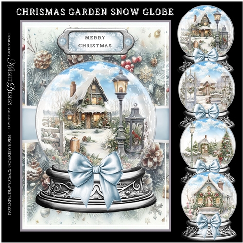 Christmas Garden Snow Globe Mini Page Kit
