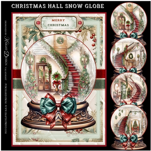 Christmas Hall Snow Globe Mini Page Kit