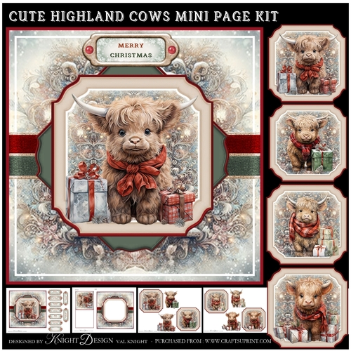 Cute Highland Cows Mini Page Kit