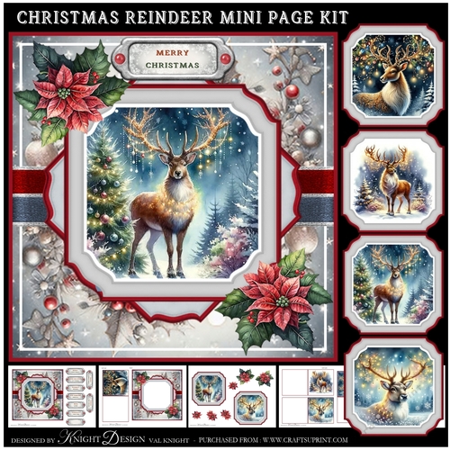 Christmas Reindeer Mini Page Kit