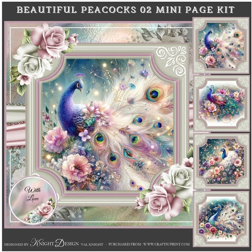 Beautiful Peacocks 02 Mini Page Kit
