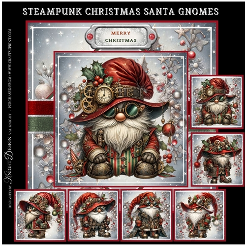 Steampunk Santa Gnomes Mini Page Kit