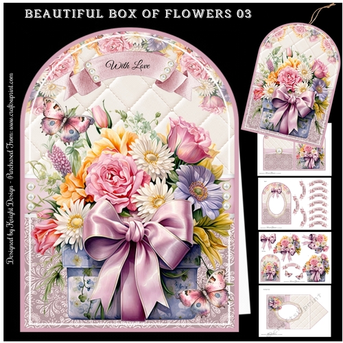 Beautiful Box Of Flowers 03 Shaped Mini Page Kit