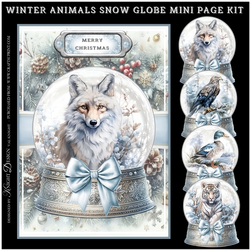 Winter Animals Snow Globe Mini Page Kit