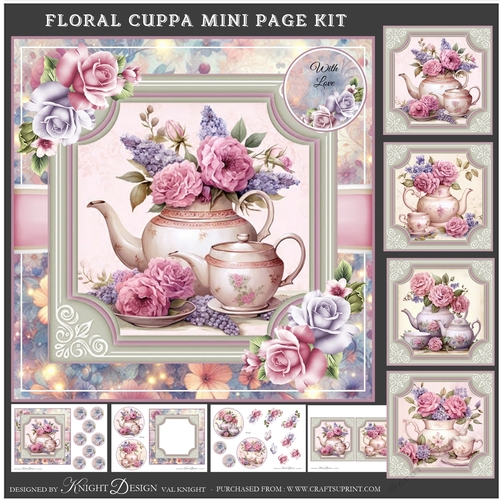 Floral Cuppa Mini Page Kit 