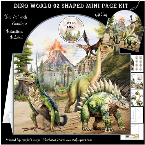 Dino World 02 Shaped Mini Page Kit