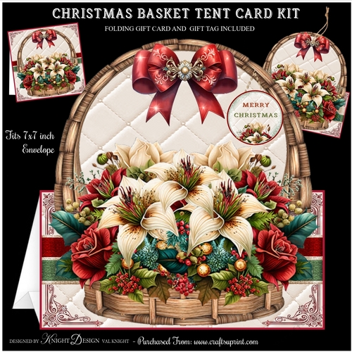 Christmas Basket Tent Card Kit 