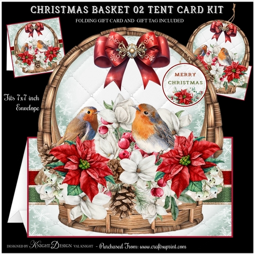 Christmas Basket 02 Tent Card Kit 