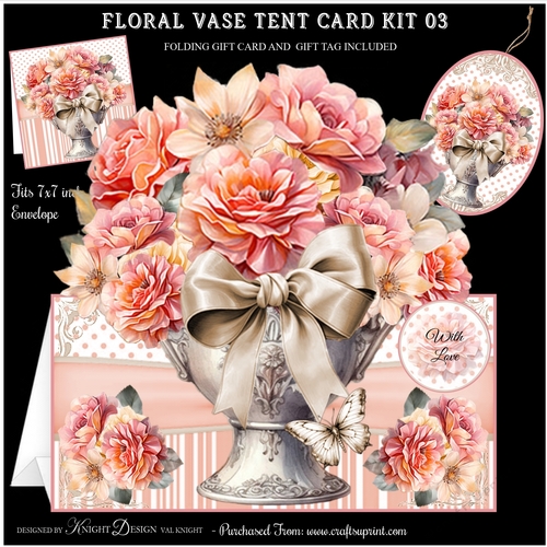 Floral Vase Tent Card Kit 03 