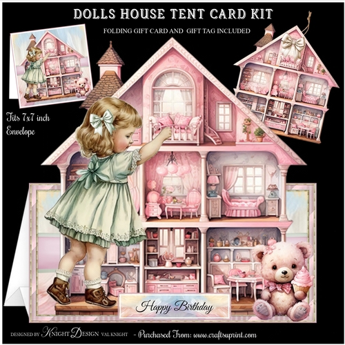 Dolls House Tent Card Kit 