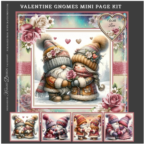 Valentine Gnomes Mini Page Kit 