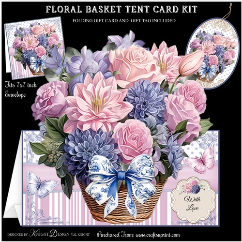 Floral Basket Tent Card Kit