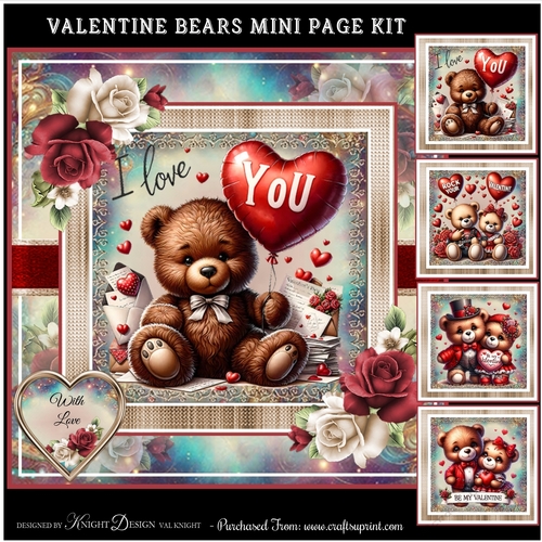 Valentine Bears Mini Page Kit