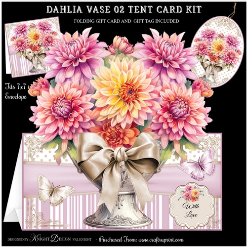Dahlia Vase 02 Tent Card Kit
