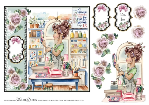 The Craft Room Card Front With Decoupage 
