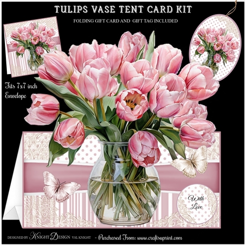 Tulips Vase Tent Card Kit