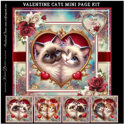 Valentine Cats Mini Page Kit 