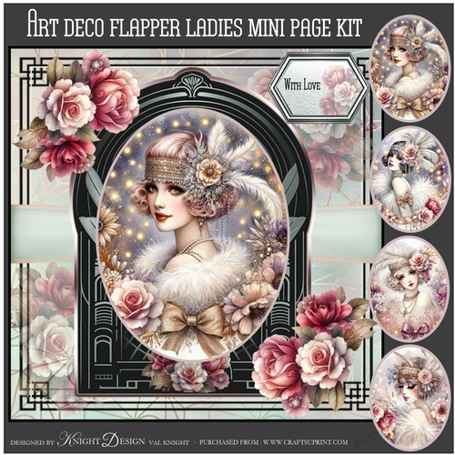 Art Deco Flapper Ladies Mini Page Kit