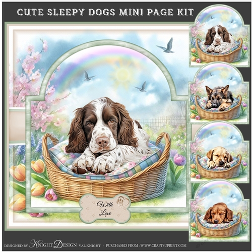 Cute Sleepy Dogs Mini Page Kit 