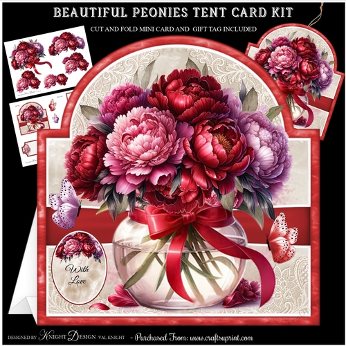 Beautiful Peonies Tent Card Kit