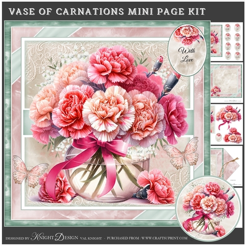 Vase Of Carnations Mini Page Kit