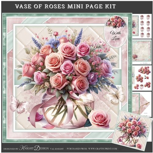 Vase Of Roses Mini Page Kit