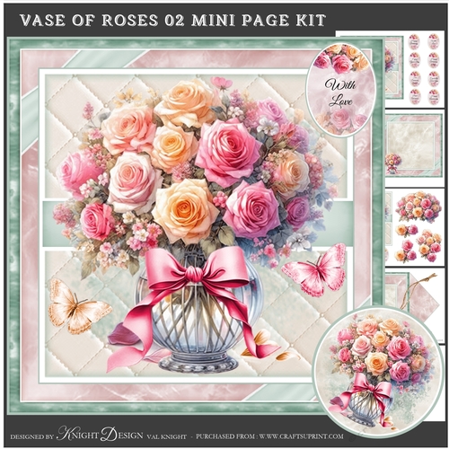 Vase Of Roses 02 Mini Page Kit