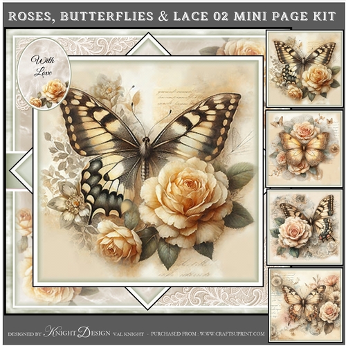 Roses, Butterflies & Lace 02 Mini Page Kit