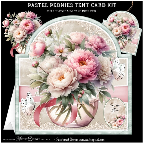 Pastel Peonies Tent Card Kit